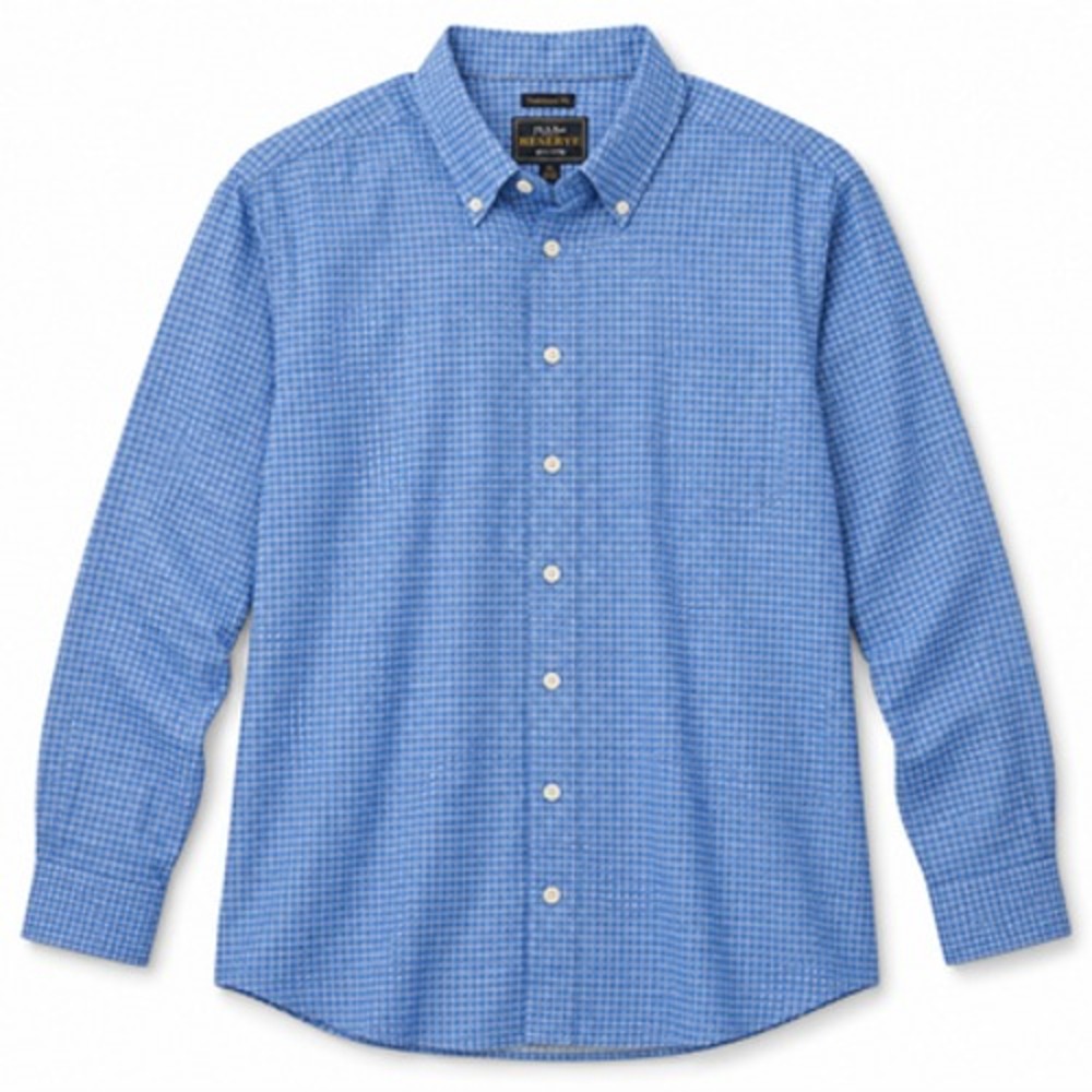 Jos A Bank Reserve Shirt Mens XL Blue Geometric Linen Cotton Traditional Fit